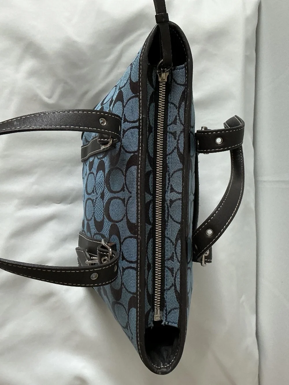 VINTAGE Y2K Coach Hampton Mini Signature Tote Blue Canvas 6043 (Oct 2002)
